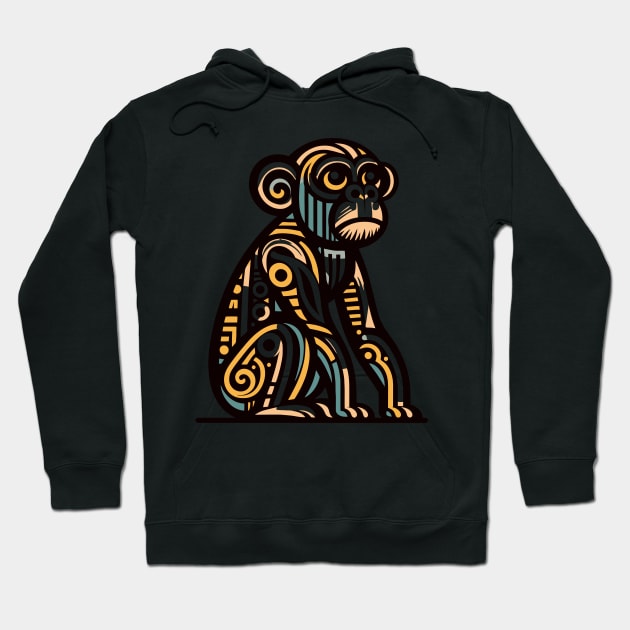 Pop art monkey illustration. cubism illustration of monkey Hoodie by gblackid